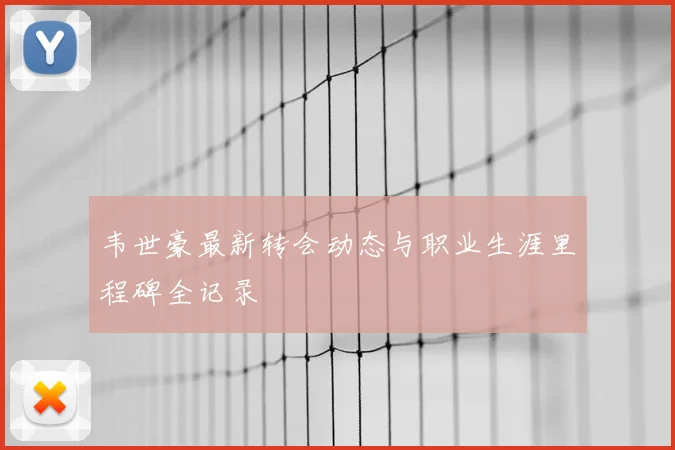 韦世豪最新转会动态与职业生涯里程碑全记录